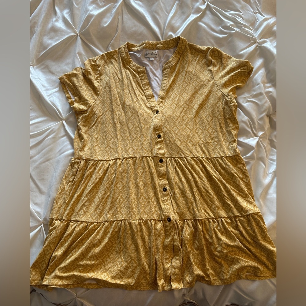 Yellow Button-Down Women's Top